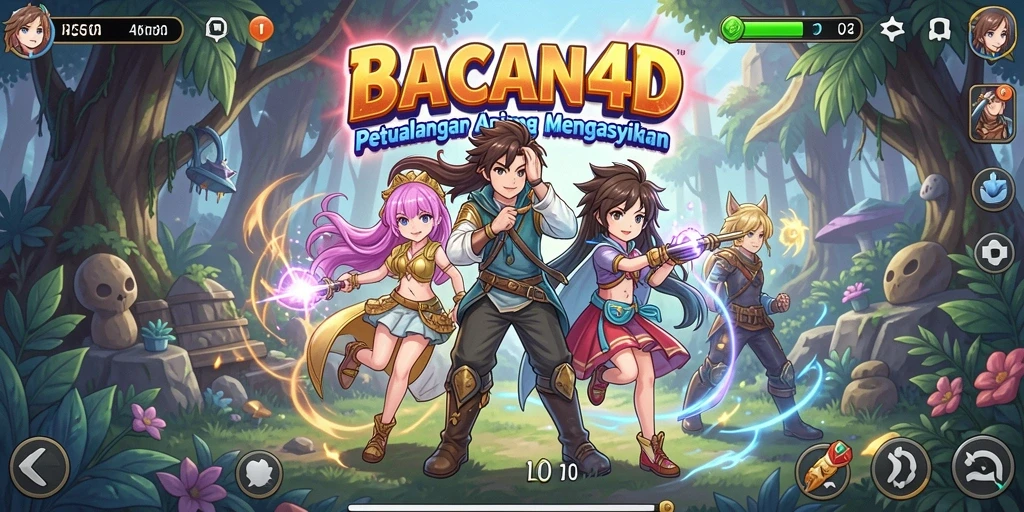 Tampilan gameplay seru di BACAN4D dengan karakter Anime yang unik.