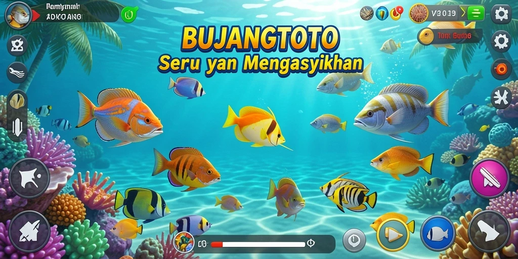 Tampilan gameplay menembak ikan yang seru dan menantang di BUJANGTOTO.