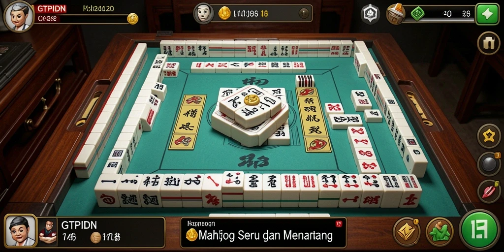 Screenshot utama GTPIDN menampilkan sesi permainan Mahjong yang seru.