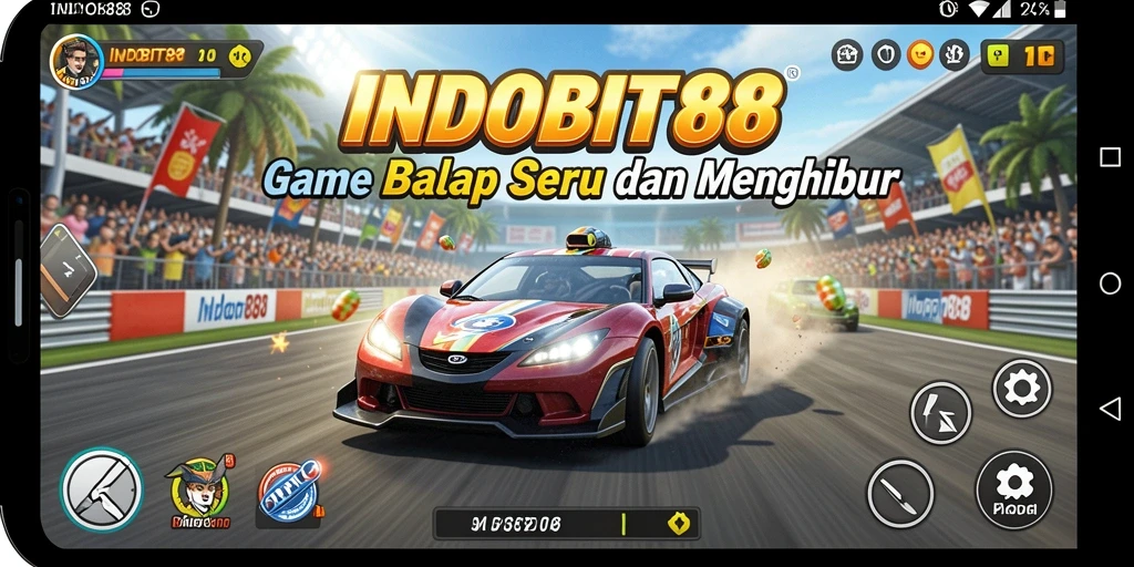 Gameplay balapan seru di INDOBIT88 yang mendebarkan.