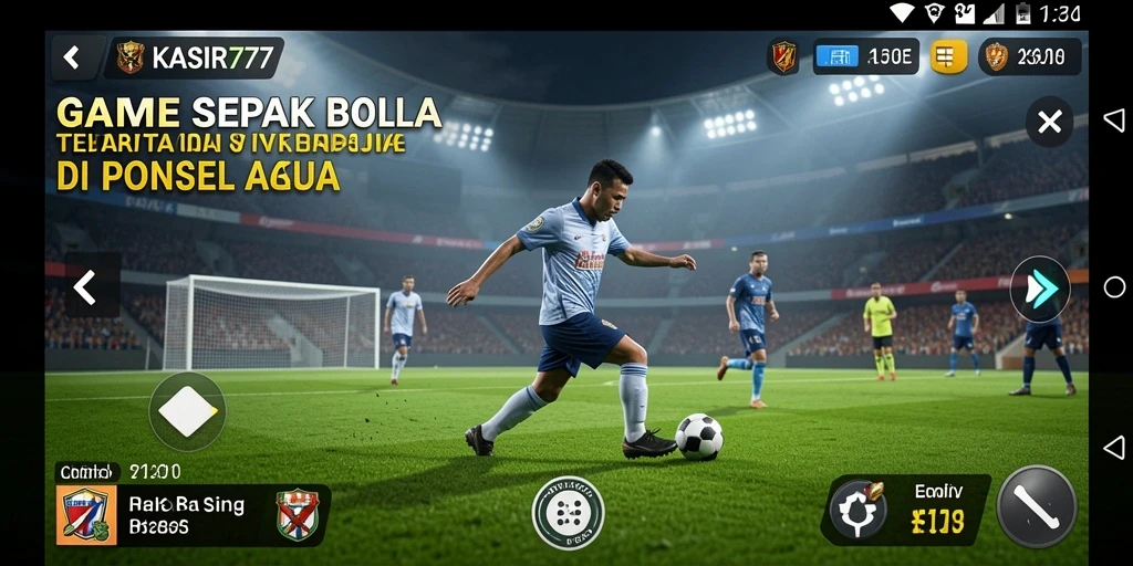 Tampilan gameplay KASIR777 dengan aksi sepak bola yang seru.