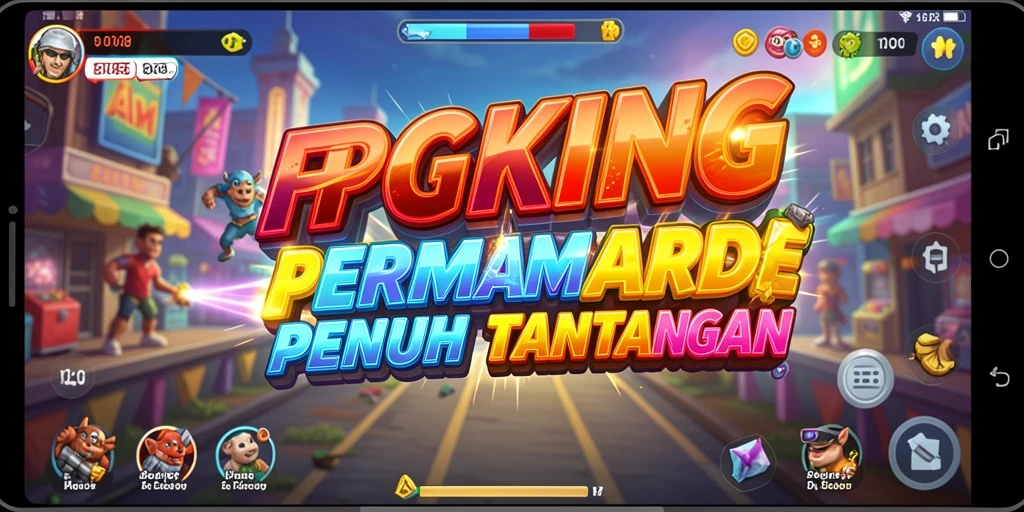 Tampilan gameplay PGKING yang menantang dan penuh warna.