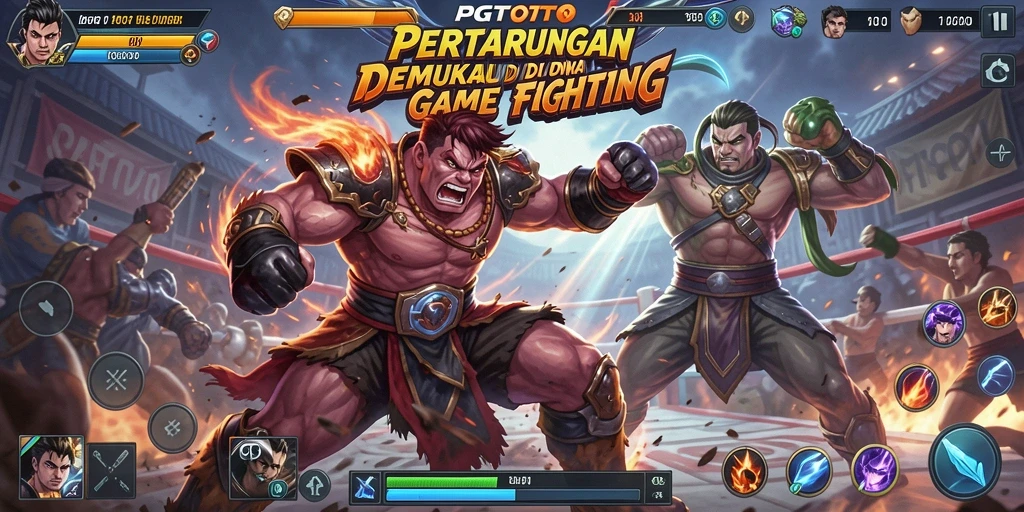 Screenshot PGTOTO menampilkan pertarungan seru antara karakter dengan efek visual yang menakjubkan.