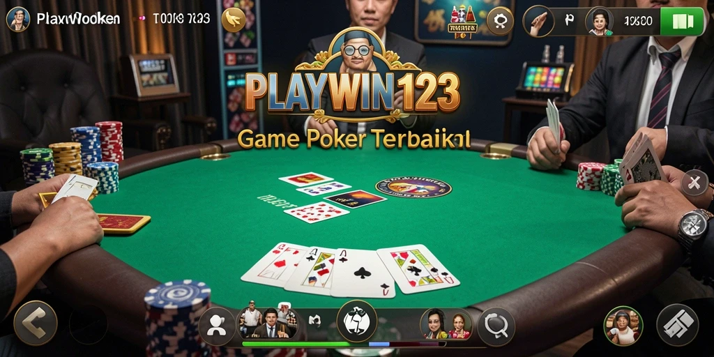 Tampilan menyenangkan dari gameplay Poker di PLAYWIN123.