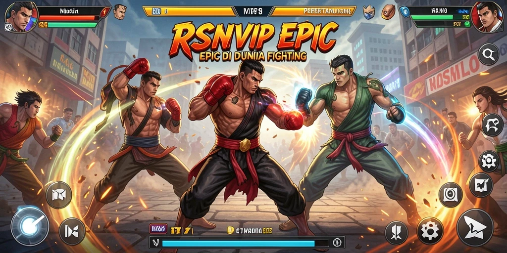 Tangkapan layar RSNVIP8 menampilkan aksi pertarungan yang intens dan menarik.