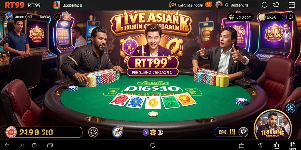 Screenshot gameplay RT99 dengan dealer langsung yang profesional.