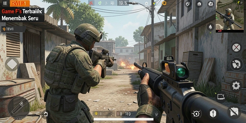 Gameplay menegangkan dalam RVIP1 dengan aksi tembak-menembak intens.