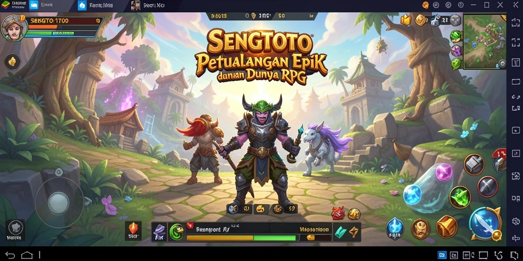 Screenshot gameplay SENGTOTO menampilkan karakter dalam pertempuran epik.