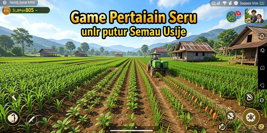Tampilan gameplay pertanian di SUPER805 yang menakjubkan dan interaktif.