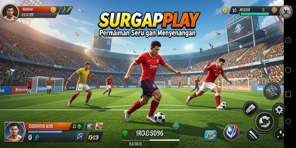 Screenshot menunjukkan gameplay seru dari berbagai cabang olahraga di SURGAPLAY.